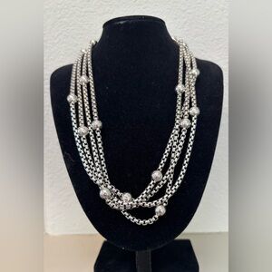 JAI Jewelry Sterling Silver 72” station necklace